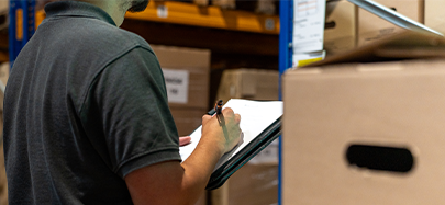 Personne listant des archives en intérieur - Archiveuro